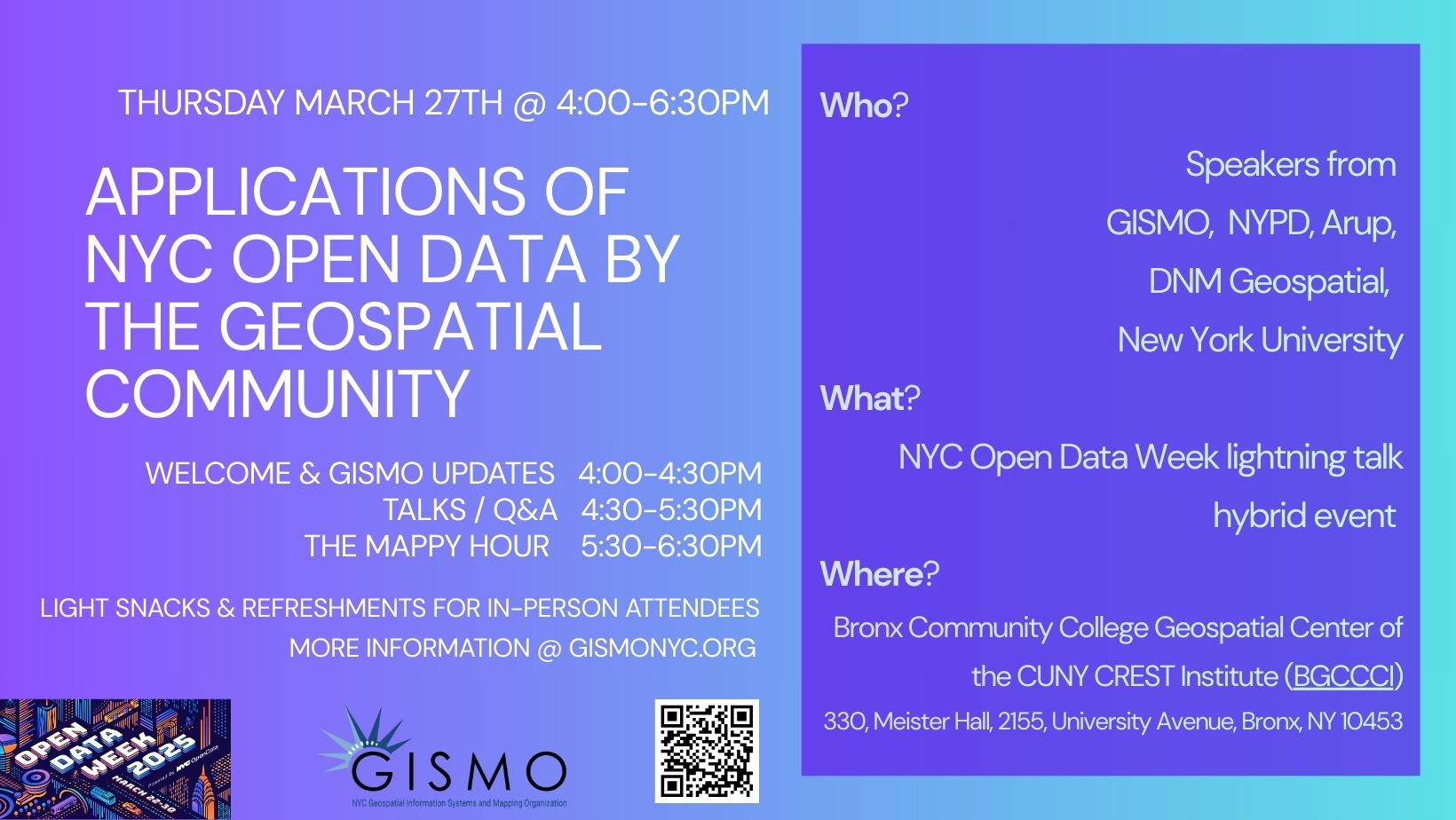 Read more about the article GISMO presentations at NYC Open Data Week
